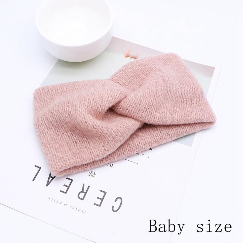 Handmade Baby Headband Women Girl Twisted Hair Band Kids Woolen Headwrap Toddler Turban Hair Accessories For Mother and Daughter