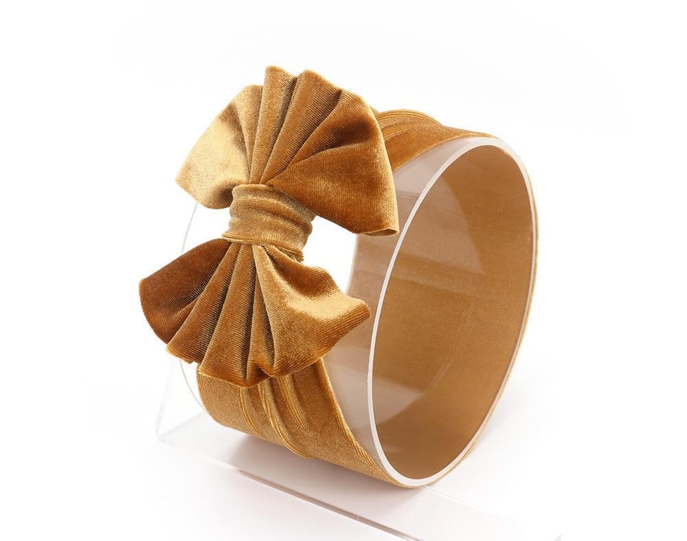 New Large Bow Baby Headband Velet Soft Bowknot Girl Accessories Hair Solid Messy Bows Toddler Headbands Baby Head Wraps Turban Big Bow for Girls