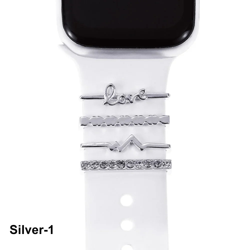 Breloques décoratives en métal pour bracelets d'Apple Watch