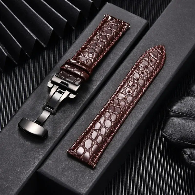 Bracelet en cuir de crocodile pour Samsung Galaxy Watch