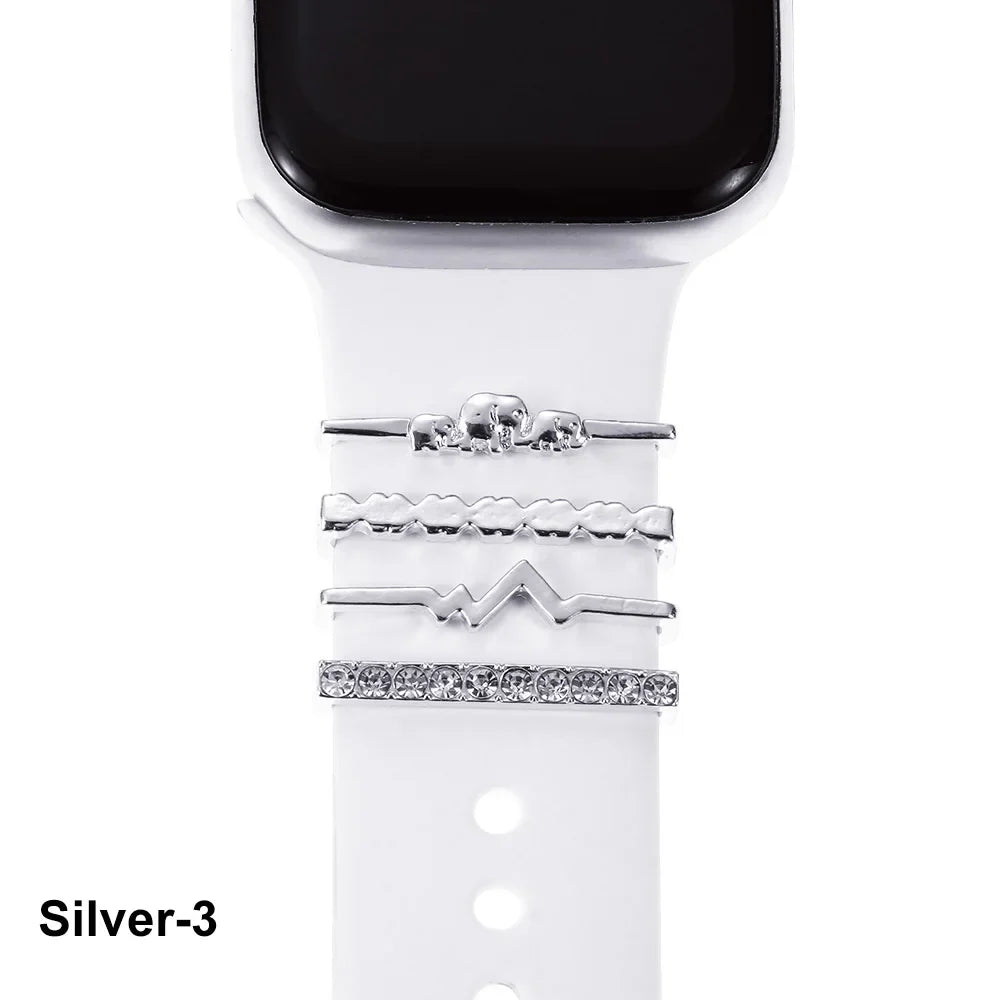 Breloques décoratives en métal pour bracelets d'Apple Watch