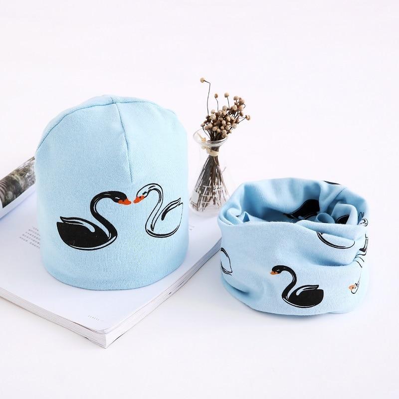 Star Print Cotton Hat And Scarf  Baby Beanie Kids Caps Children's Accessories For Boys and Girls