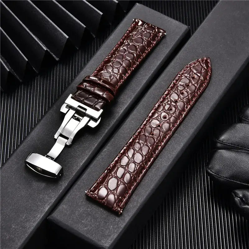 Bracelet en cuir de crocodile pour Samsung Galaxy Watch
