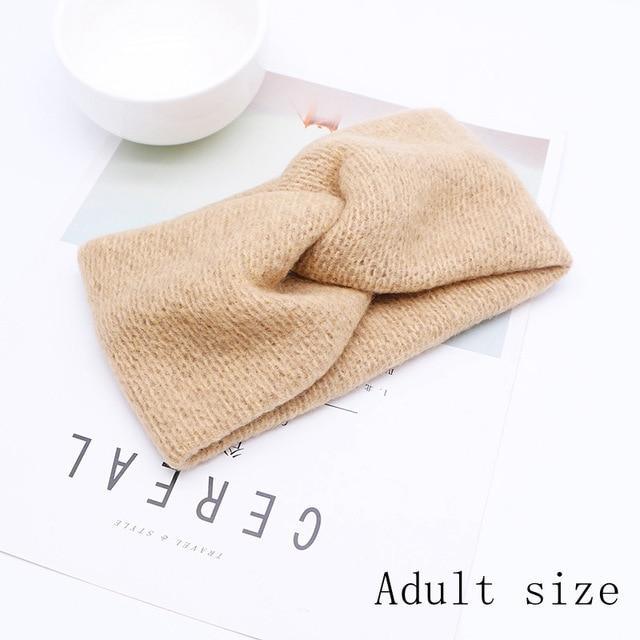 Handmade Baby Headband Women Girl Twisted Hair Band Kids Woolen Headwrap Toddler Turban Hair Accessories For Mother and Daughter