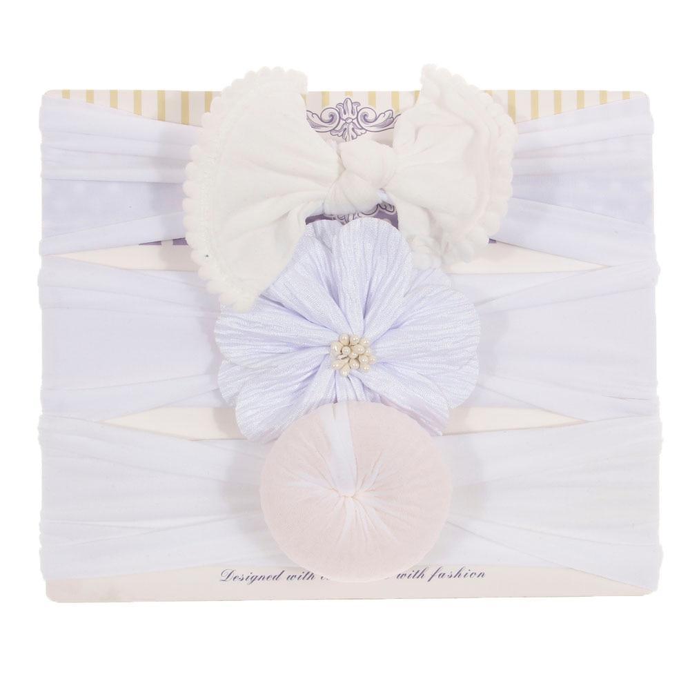 Fashion Baby Nylon Bow Headband Newborn Bowknot Round Ball Head wrap Flower Turban Girls Hair Bands Bow For Kids
