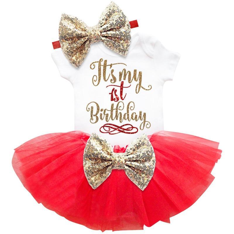 Luxury Modern Baby Girl First 1st Birthday Party Dress Cute Pink Tutu Cake Outfits For Birthday Party with Big Bow And Unicorn Design