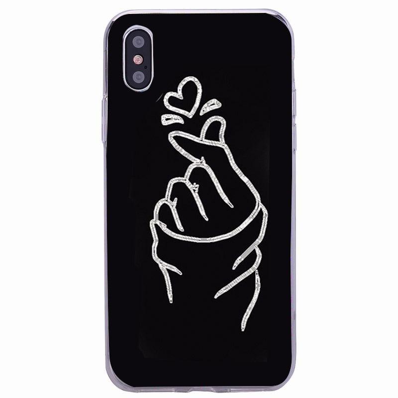 Cute Hearts Pattern Slim Thin Soft Shockproof Silicone Protective Case Case For Iphone 11 Case Cover Silicone Soft Cover For Iphone 5 5s Se 2020 6s 7 8 Plus Xs 11 Pro Max X Xr