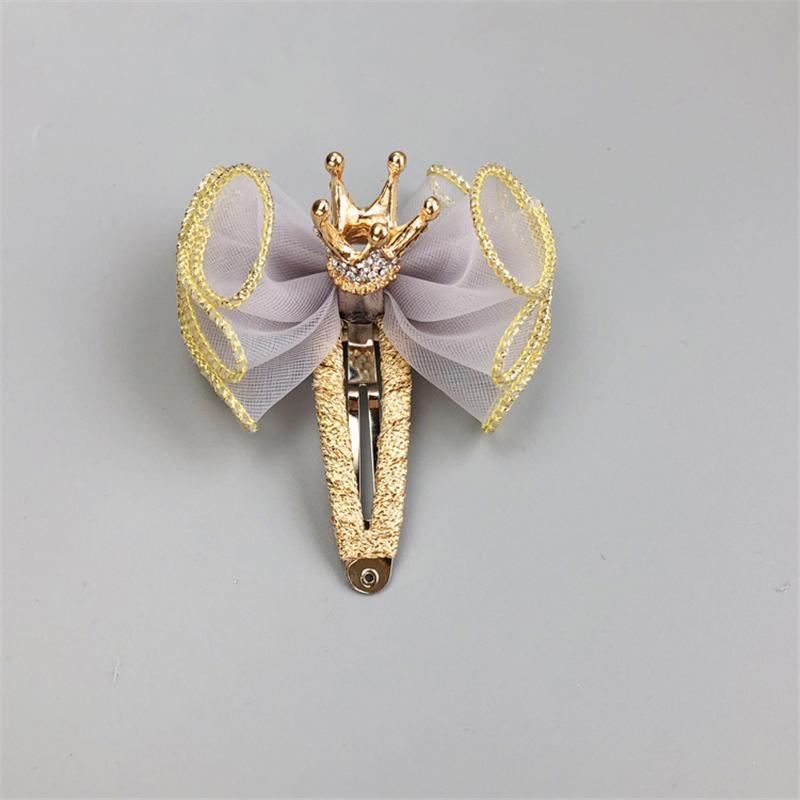 Luxury Modern Pearl Handmade Baby Girls Bowknot Crown Headband Lace Elastic Hair Band Bow For Girls Baby