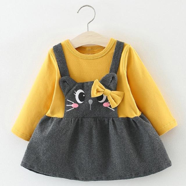 Newborn Baby Girl Cartoon Dress With Bag Infant Clothing Toddler Dress In elegant Design Made for Kids