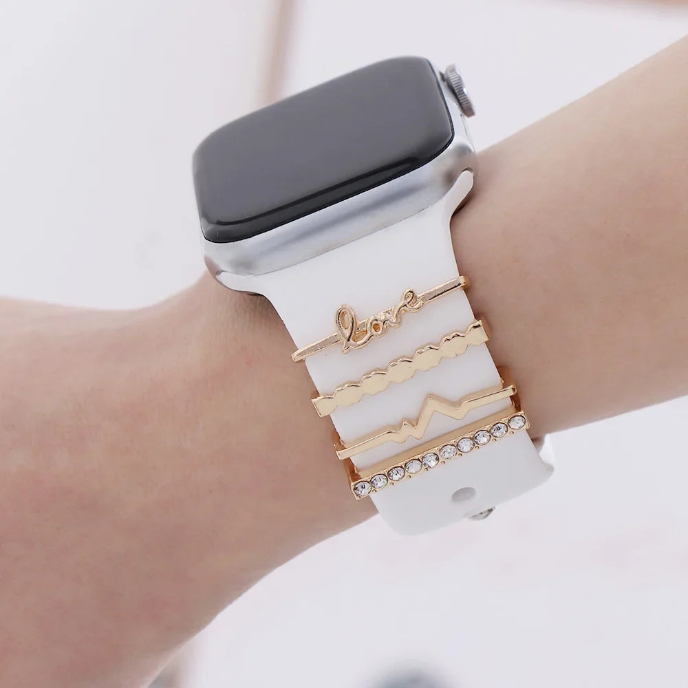 Breloques décoratives en métal pour bracelets d'Apple Watch