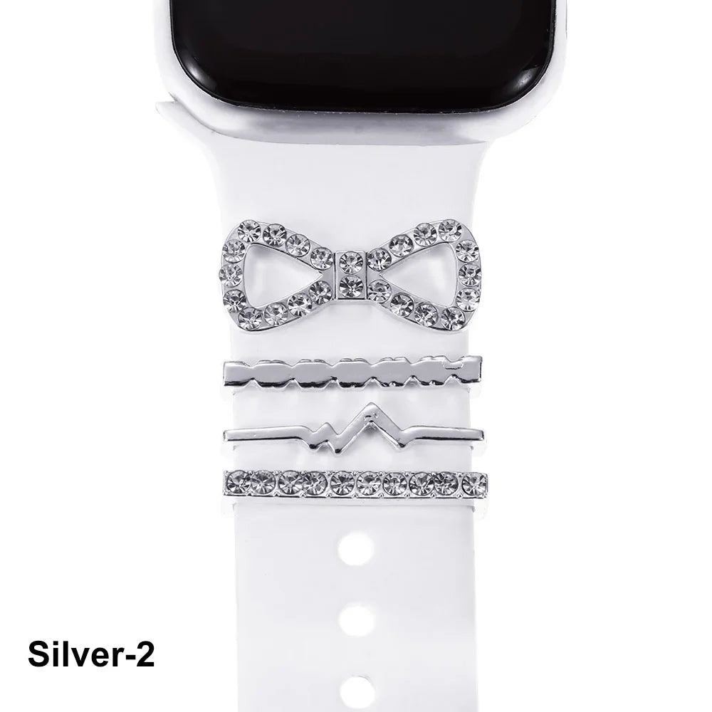 Breloques décoratives en métal pour bracelets d'Apple Watch