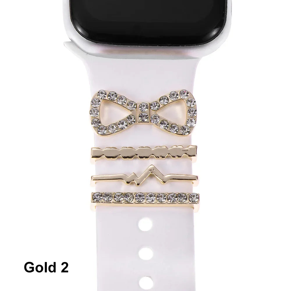 Breloques décoratives en métal pour bracelets d'Apple Watch