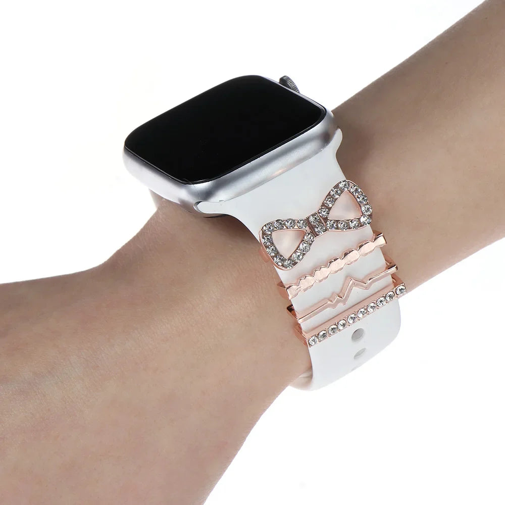 Breloques décoratives en métal pour bracelets d'Apple Watch