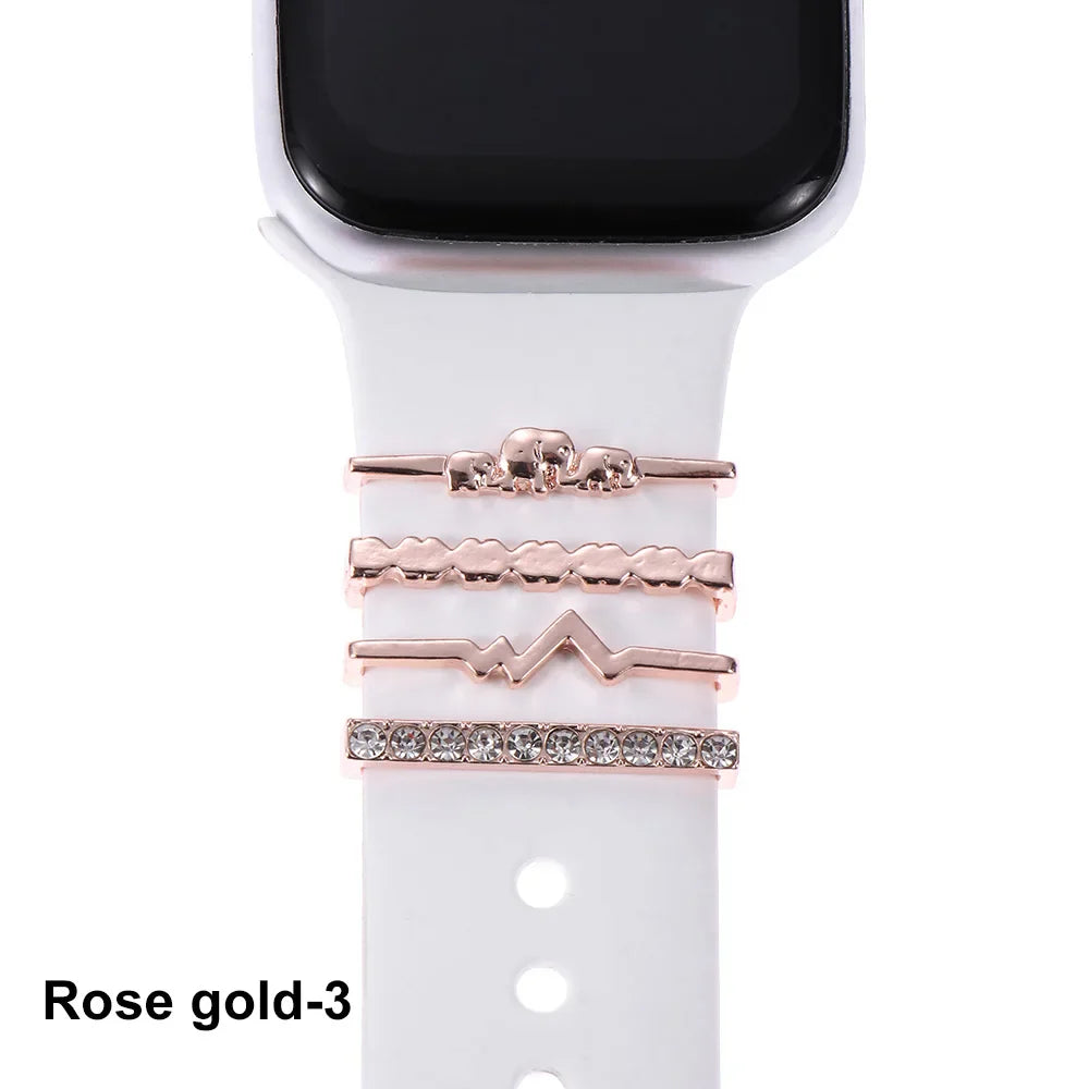 Breloques décoratives en métal pour bracelets d'Apple Watch