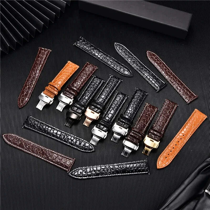 Bracelet en cuir de crocodile pour Samsung Galaxy Watch