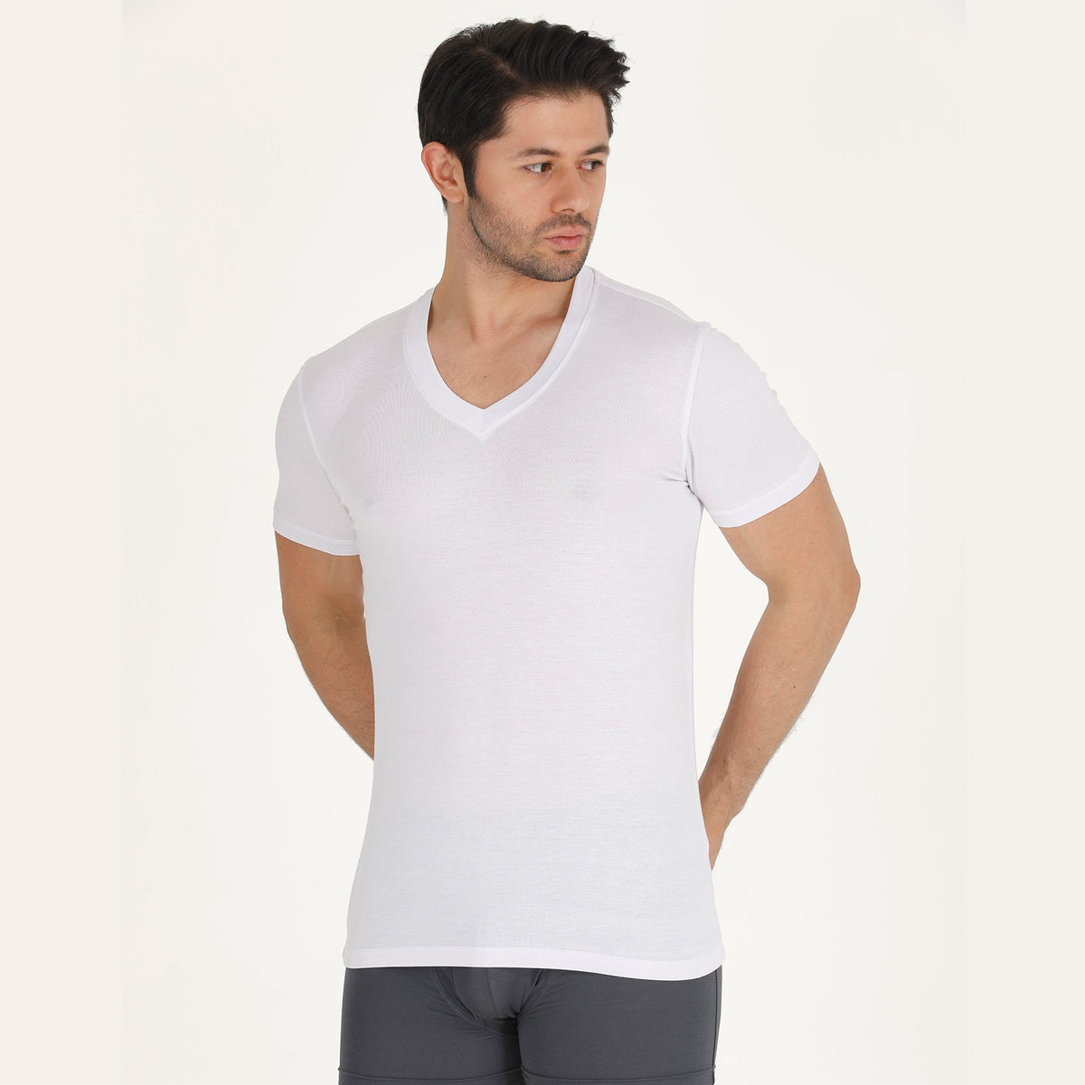 Herren Bambus V-Ausschnitt Unterhemd (3er-Pack)