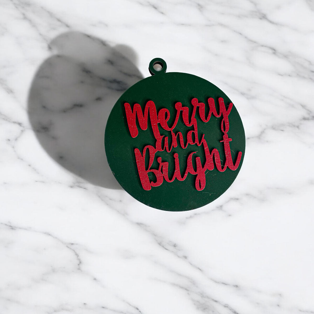 Imperfect Merry Bright 3D Handcrafted Wooden Christmas Ornament Set Limited Edition Tree Hanging Decor