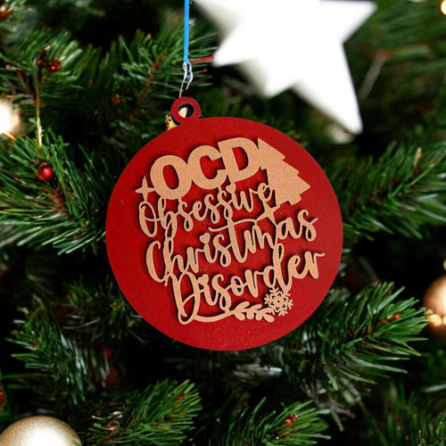 Handcrafted 3D Wooden Christmas Ornaments Imperfect OCD Style Limited Edition Tree Hanging Decor