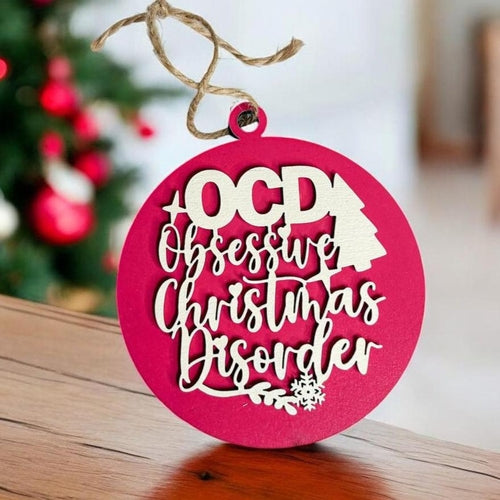 Handcrafted 3D Wooden Christmas Ornaments Imperfect OCD Style Limited Edition Tree Hanging Decor