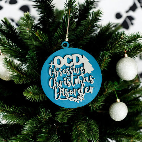 Handcrafted 3D Wooden Christmas Ornaments Imperfect OCD Style Limited Edition Tree Hanging Decor