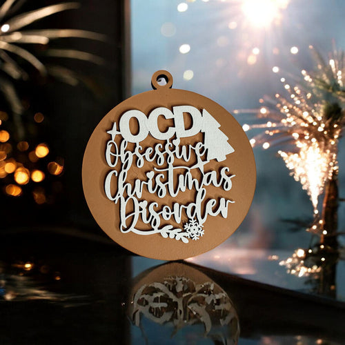 Handcrafted 3D Wooden Christmas Ornaments Imperfect OCD Style Limited Edition Tree Hanging Decor