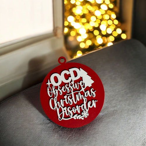Handcrafted 3D Wooden Christmas Ornaments Imperfect OCD Style Limited Edition Tree Hanging Decor