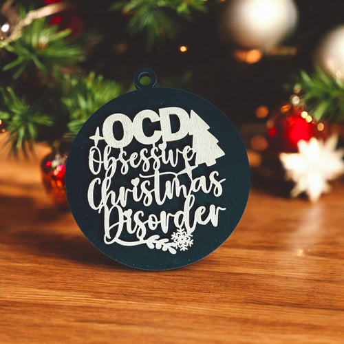 Handcrafted 3D Wooden Christmas Ornaments Imperfect OCD Style Limited Edition Tree Hanging Decor