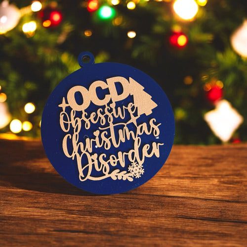 Handcrafted 3D Wooden Christmas Ornaments Imperfect OCD Style Limited Edition Tree Hanging Decor
