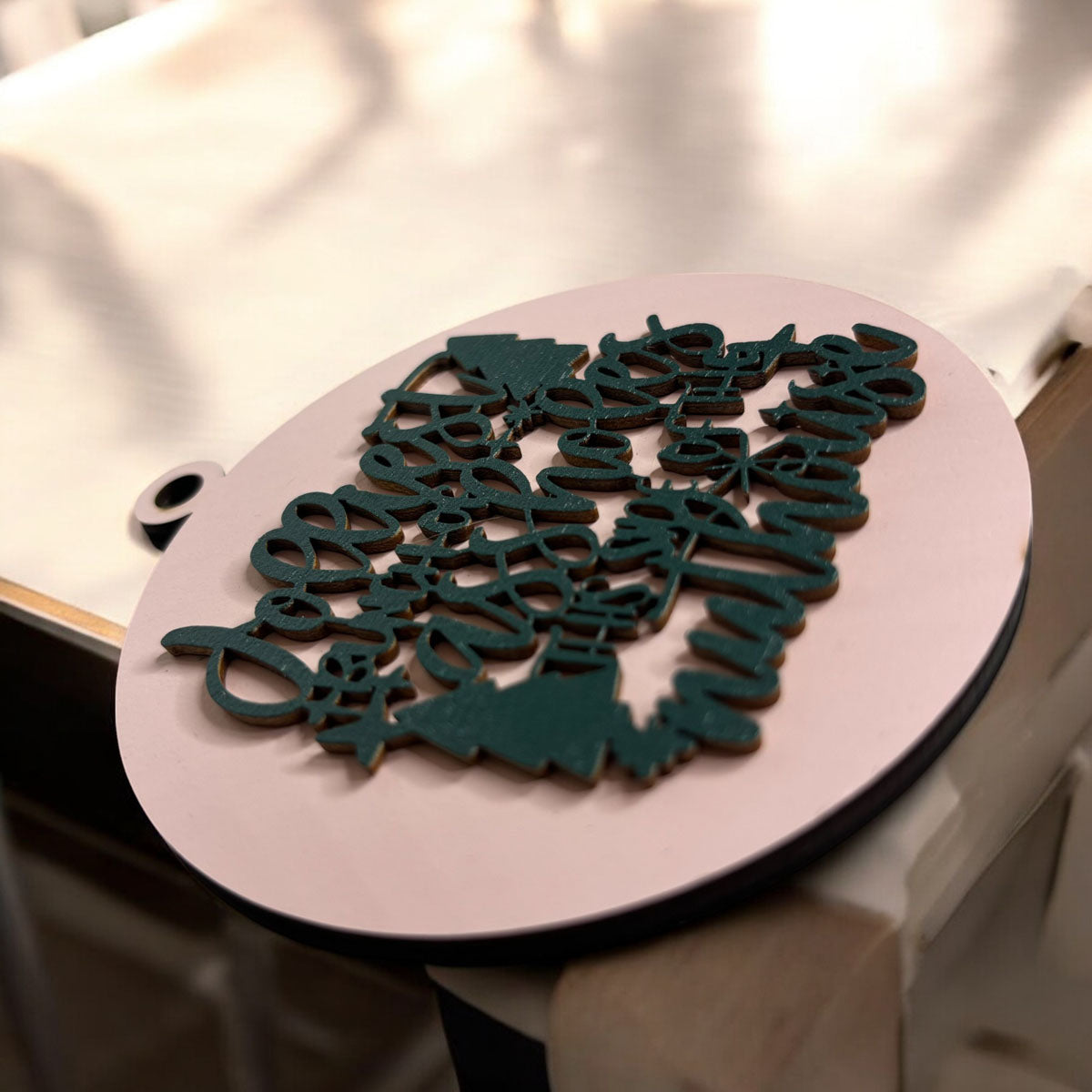 Ensemble d'ornements de Noël en bois 3D faits à la main, imparfaits mais joyeux, édition limitée pour la décoration de sapin