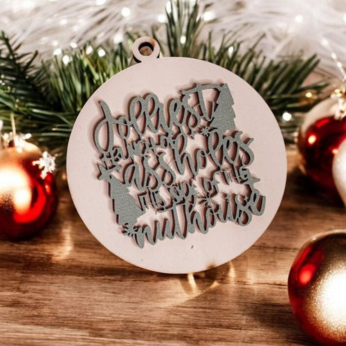 Ensemble d'ornements de Noël en bois 3D faits à la main, imparfaits mais joyeux, édition limitée pour la décoration de sapin