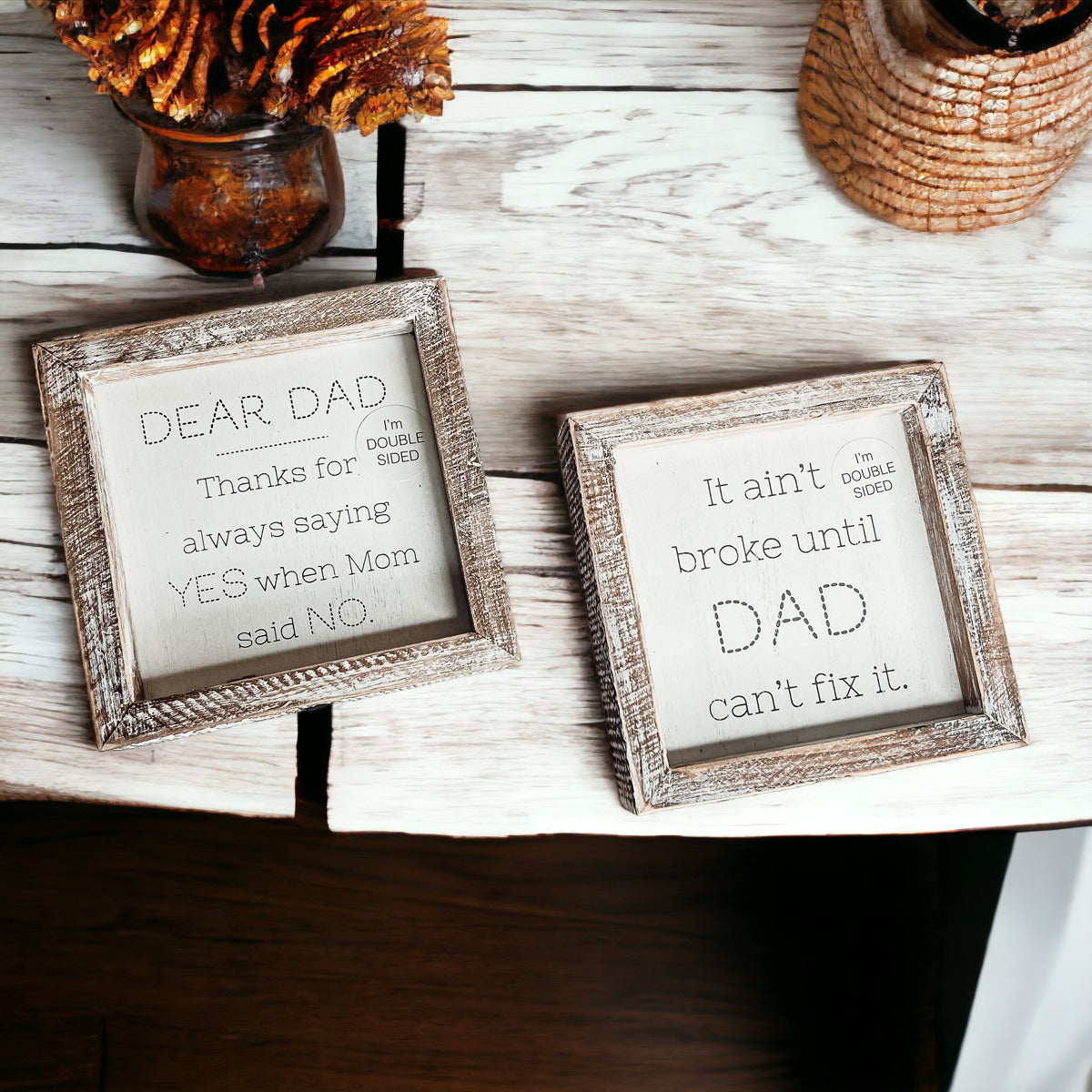 Papa a dit oui – Panneau double face de 6 pouces encadré en bois, accessoire photo de demande en mariage, souvenir
