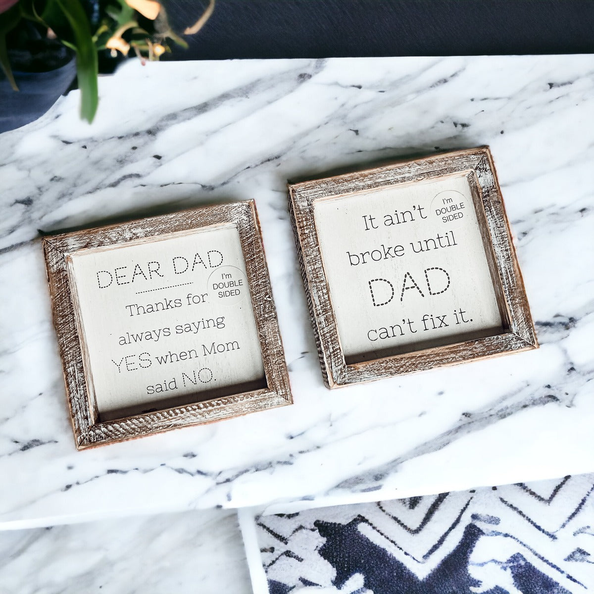 Papa a dit oui – Panneau double face de 6 pouces encadré en bois, accessoire photo de demande en mariage, souvenir