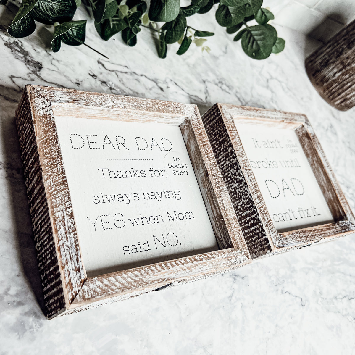 Papa a dit oui – Panneau double face de 6 pouces encadré en bois, accessoire photo de demande en mariage, souvenir