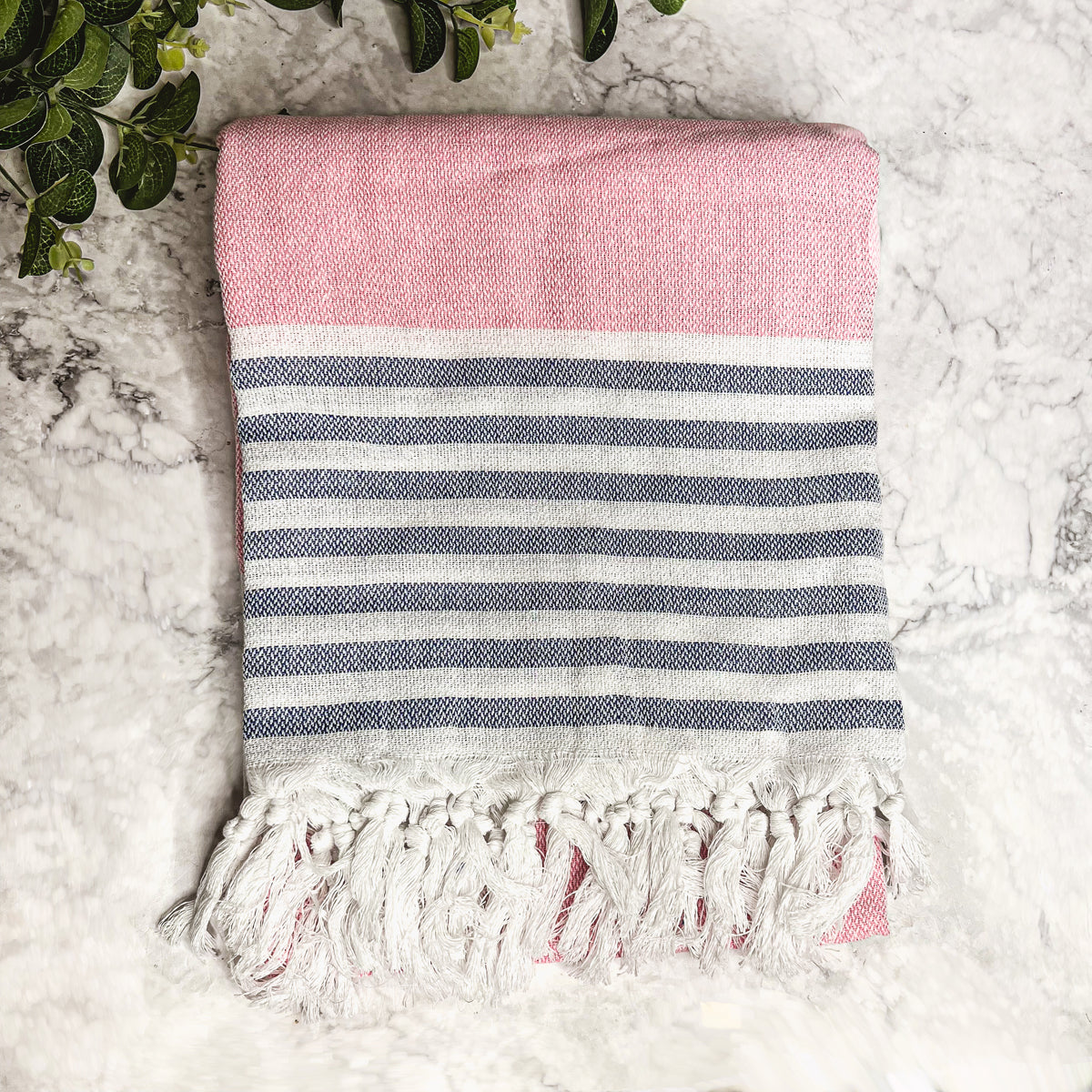 Mediterranes Baumwoll-Badetuch, 180 g/m², leicht, Grau-Blau, Sommer