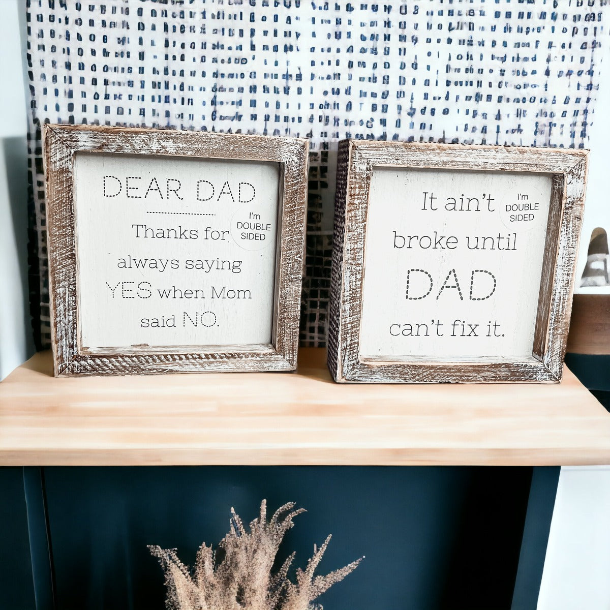 Papa a dit oui – Panneau double face de 6 pouces encadré en bois, accessoire photo de demande en mariage, souvenir