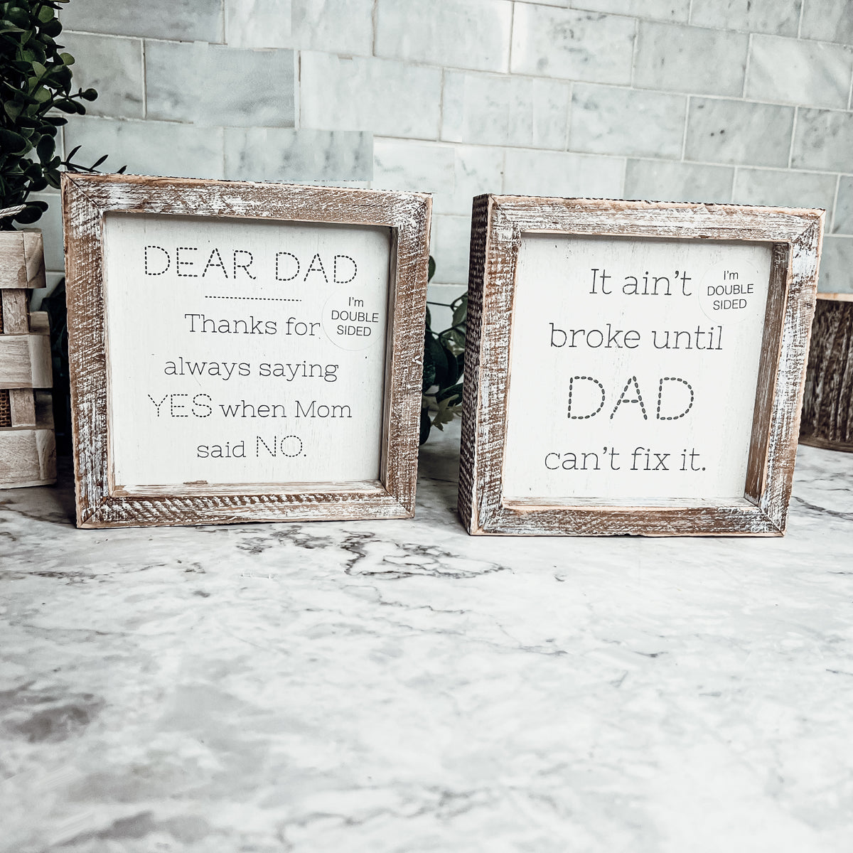Papa a dit oui – Panneau double face de 6 pouces encadré en bois, accessoire photo de demande en mariage, souvenir