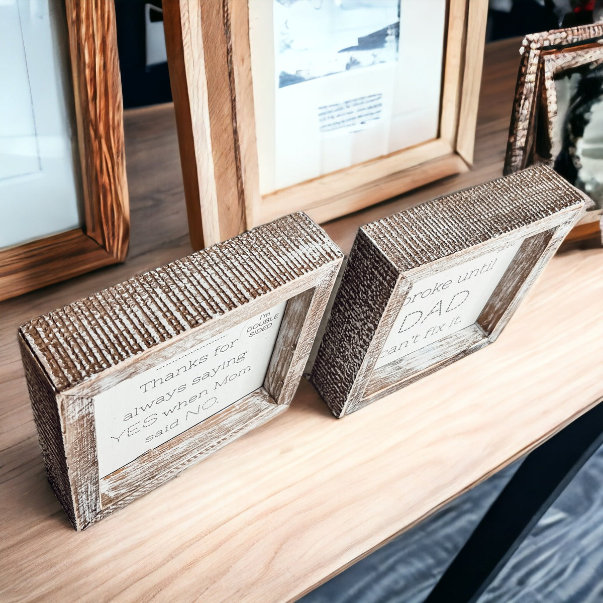 Papa a dit oui – Panneau double face de 6 pouces encadré en bois, accessoire photo de demande en mariage, souvenir