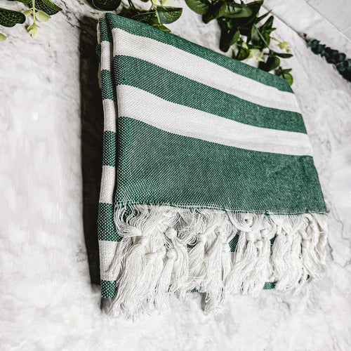 Serviette de plage turque en coton 180 GSM légère type Peshtemal à rayures