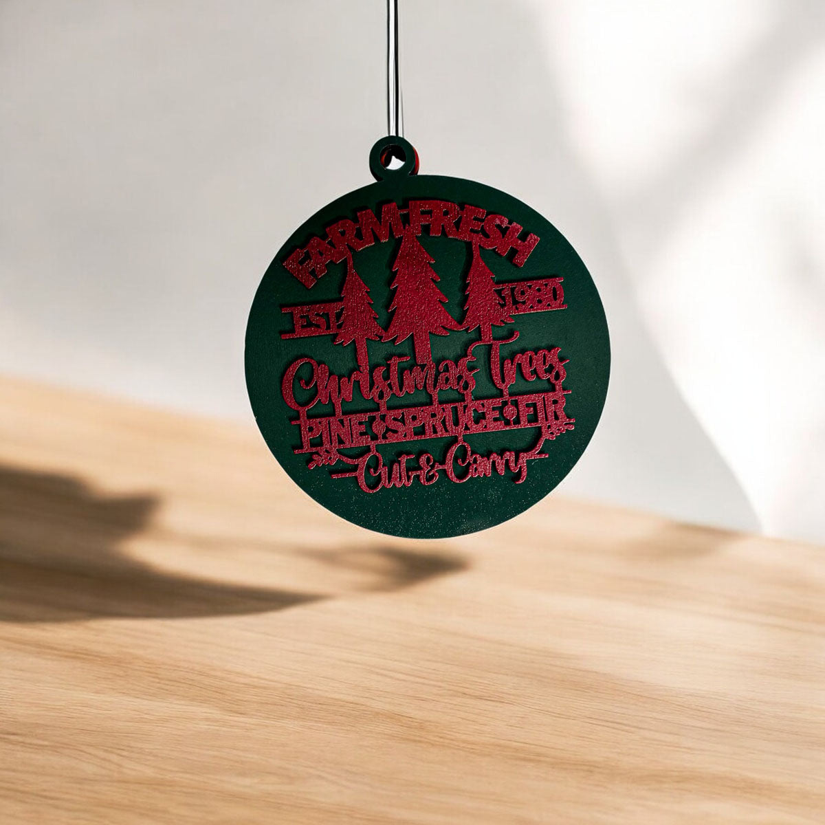 Décorations de Noël en bois faites à la main 3D Fraîches de la ferme Imparfaites pour accrocher au sapin