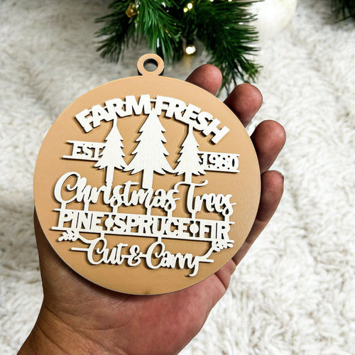 Décorations de Noël en bois faites à la main 3D Fraîches de la ferme Imparfaites pour accrocher au sapin