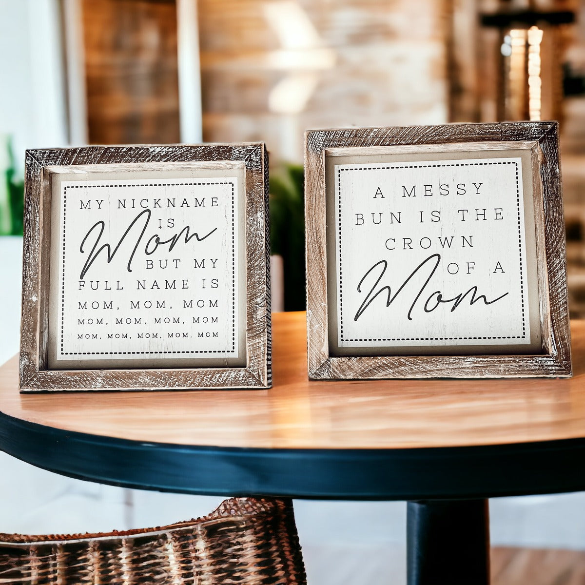 Mutterknoten Doppelseitiges 7 Zoll Schild 7x7x1.5 Holz Mutter-Hymne Heimdeko Geschenk für Mütter