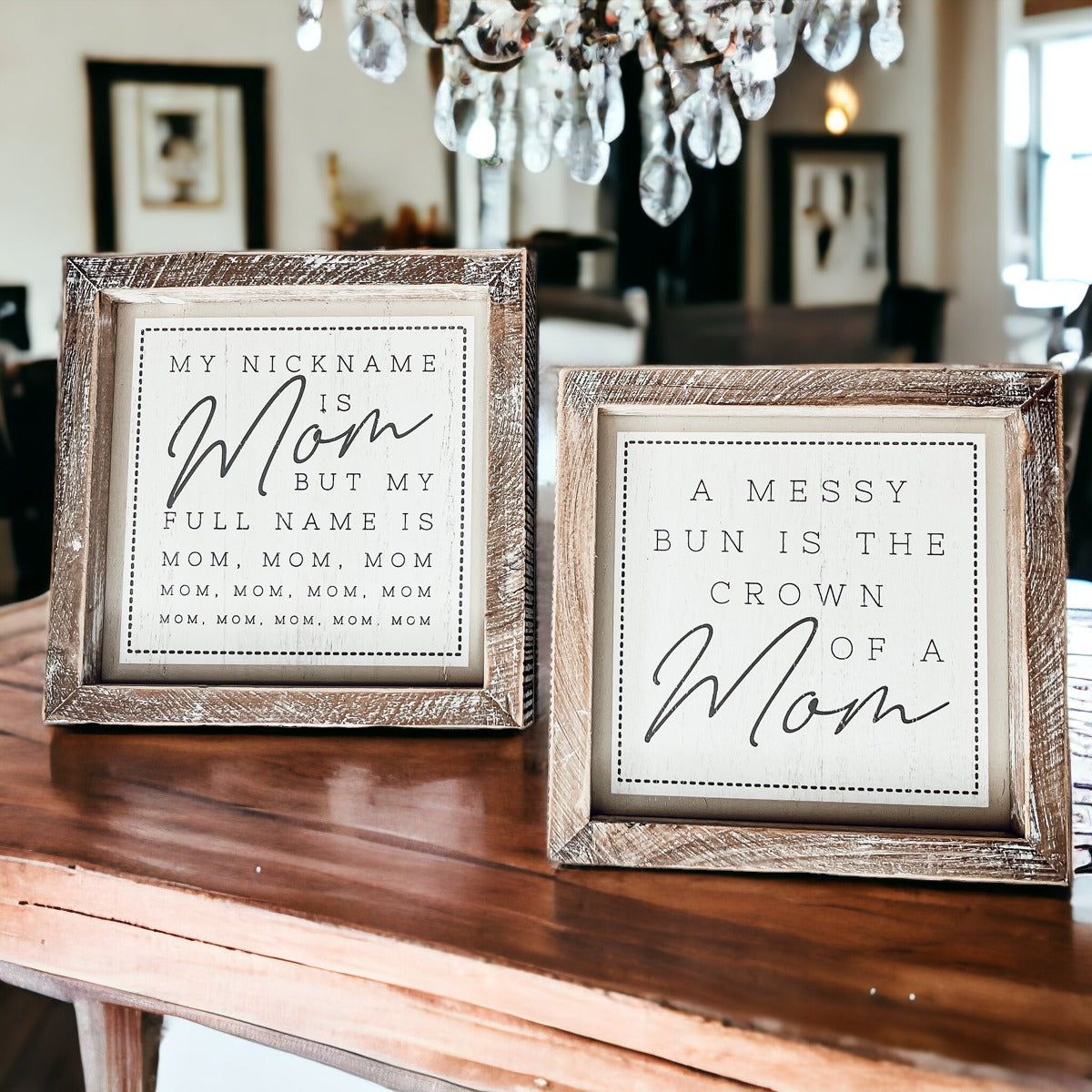 Mutterknoten Doppelseitiges 7 Zoll Schild 7x7x1.5 Holz Mutter-Hymne Heimdeko Geschenk für Mütter