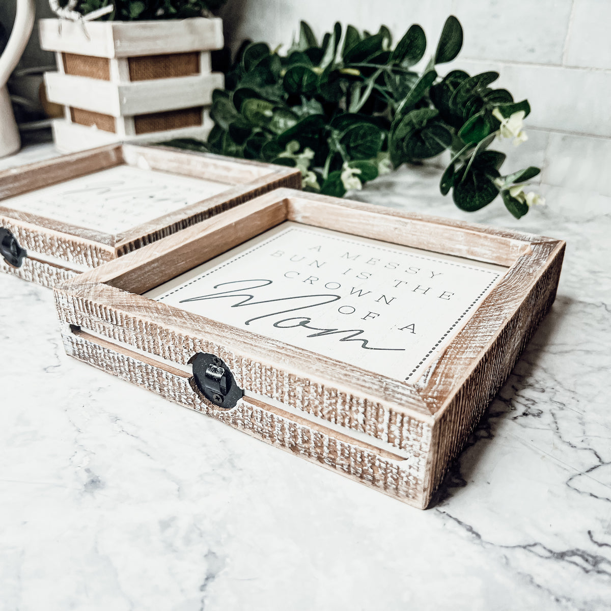 Mutterknoten Doppelseitiges 7 Zoll Schild 7x7x1.5 Holz Mutter-Hymne Heimdeko Geschenk für Mütter