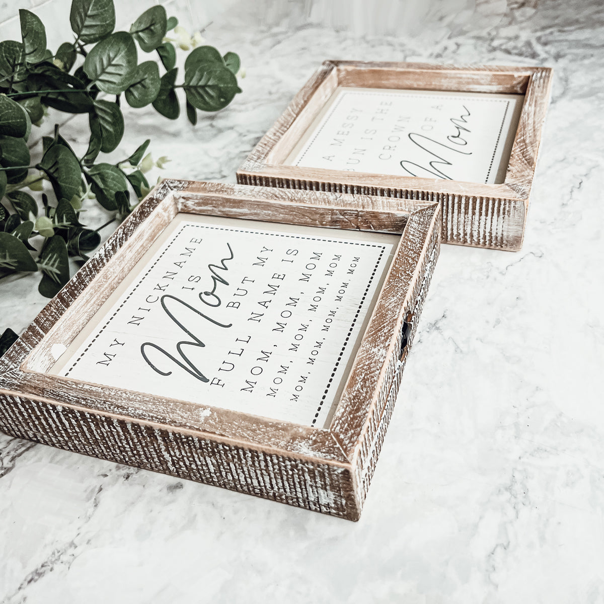 Mutterknoten Doppelseitiges 7 Zoll Schild 7x7x1.5 Holz Mutter-Hymne Heimdeko Geschenk für Mütter