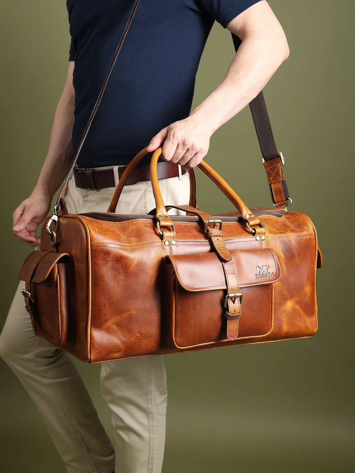 Berlin Leather Weekender Reisetasche