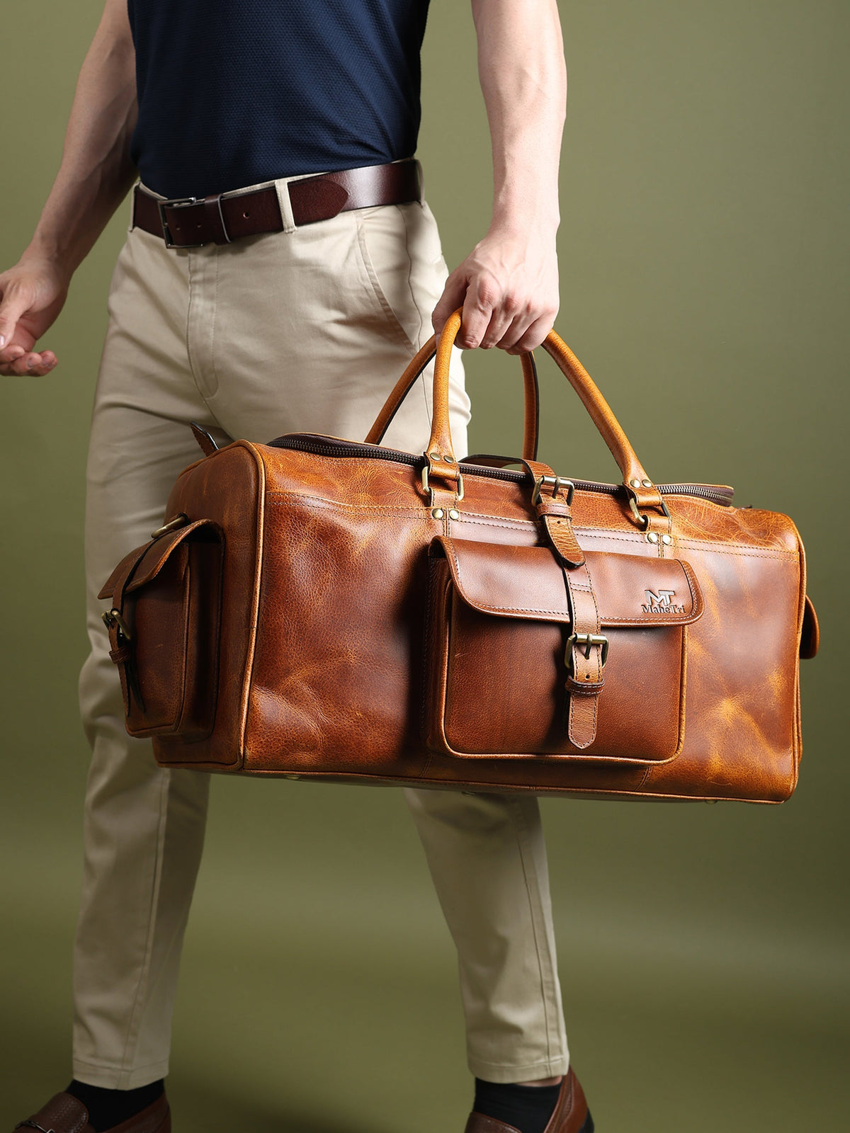 Berlin Leather Weekender Reisetasche