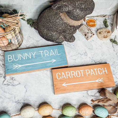 Limited Bunny Trail Karottenbeet Holz Osterdekoration Pastell Frühlingsdeko