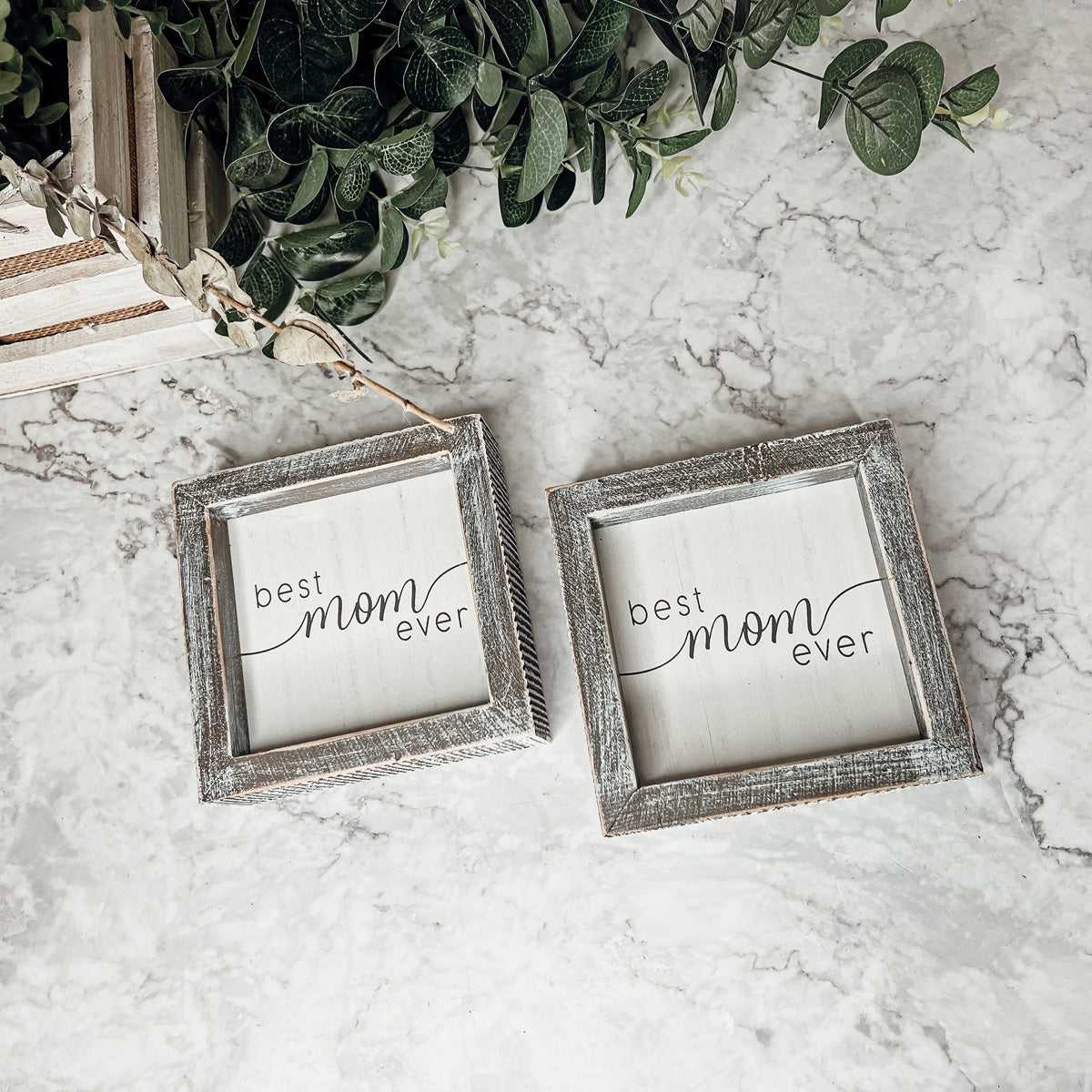 Best Mom Ever 5 Inch Wooden Wall Sign With Sentimental Quote Rustic Home Decor Gift