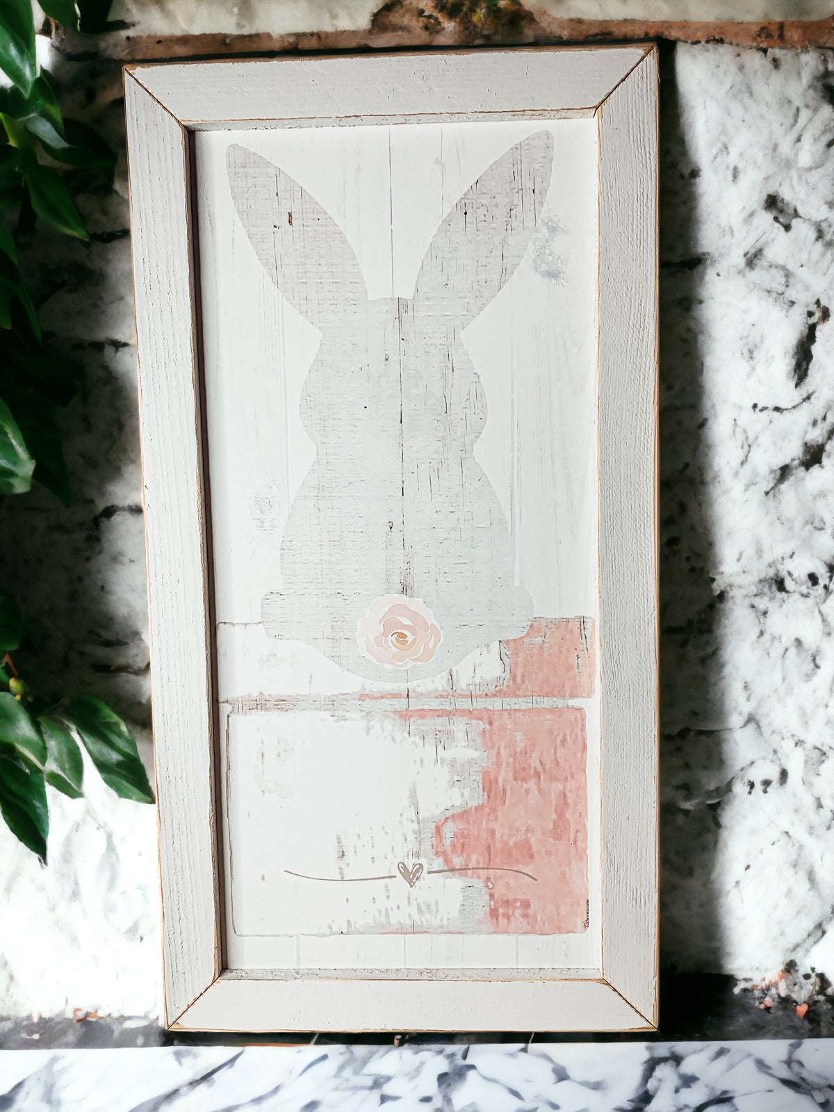 Hasenpuschel Rustikales Bauernhaus Holzschild 24x12 Zoll Frühling Osterdeko Bauernhaus Wandbehang