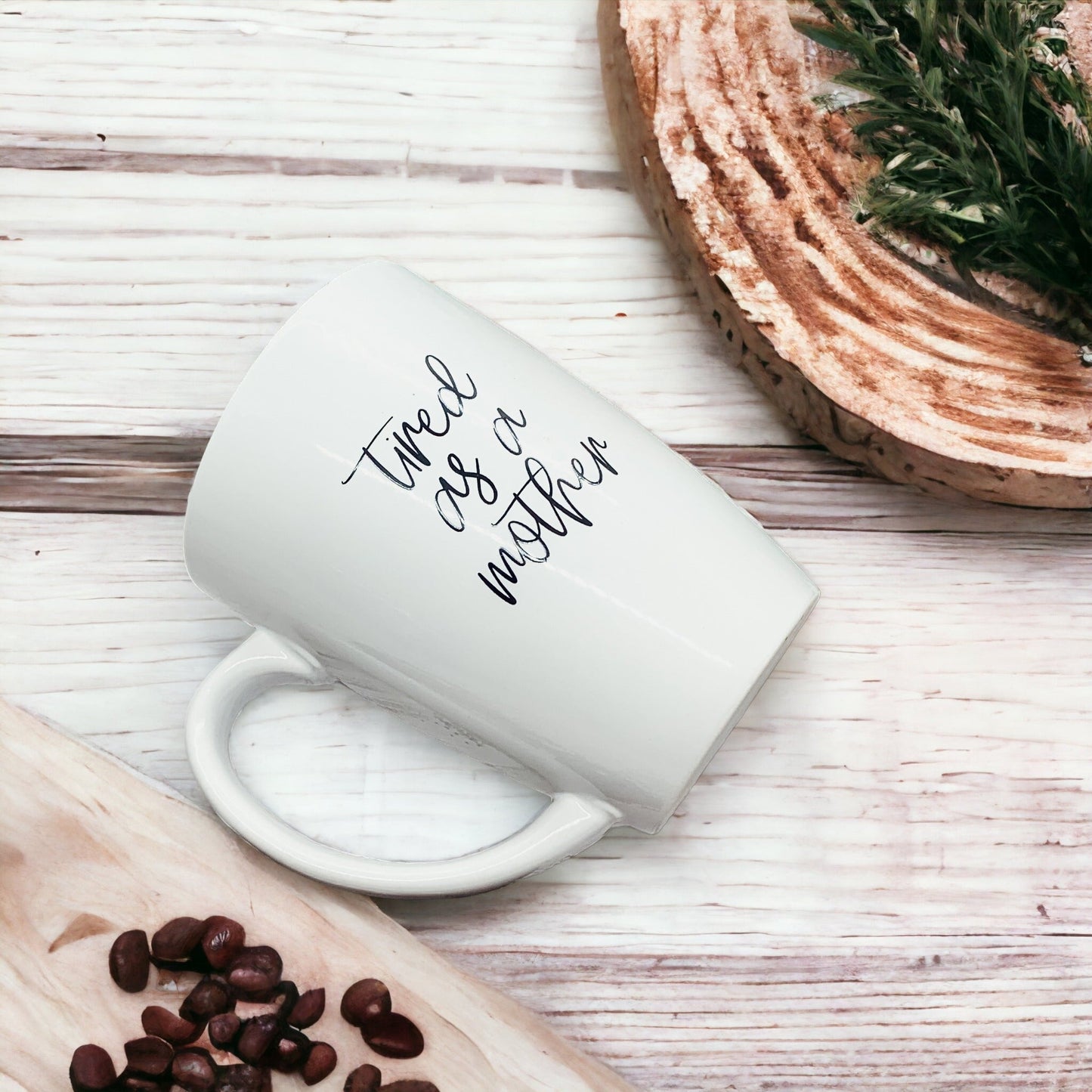 Tired As A Mother Grande Limited Edition Round 2 Mug Gift For Mom Navy Royal Blue Or White